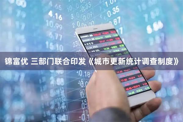 锦富优 三部门联合印发《城市更新统计调查制度》